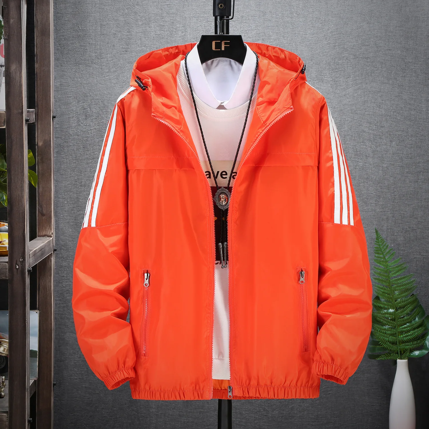 

Spring Men's Jacket Men's Jacket Three Stripes Trend New Sun Protection Spring And Autumn Youth Running Student Jacket