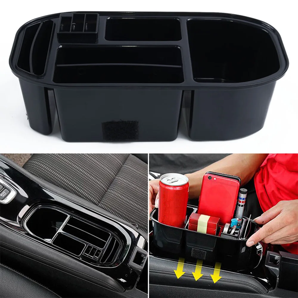 

New ABS Plastic Car Water Cup Holder Storage Box Container Tray For Honda Vezel HR-V HRV Auto Interior Accessories Black