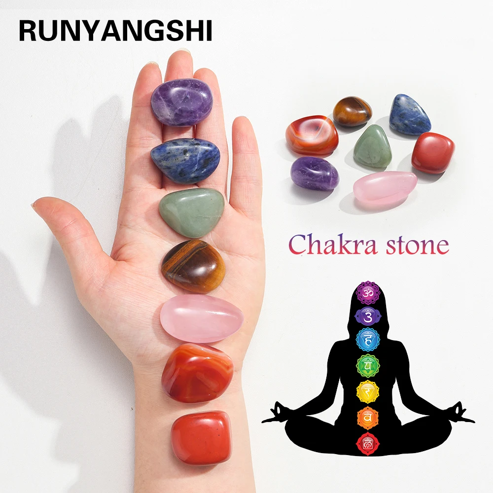 

7 шт./компл., полированный драгоценный камень, чакра, натуральный кварцевый качающийся камень, коллекция энергетических кристаллов, фотопод...