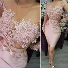 Вечернее платье-Русалка SuperKimJo, розовое, с кружевной аппликацией, бусинами, 3D цветами, 2020