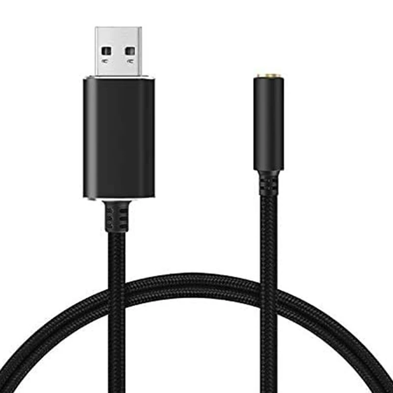 Аудиоадаптер с USB на гнездо 3 5 мм разъемом для наушников и микрофона Windows Mac PS4