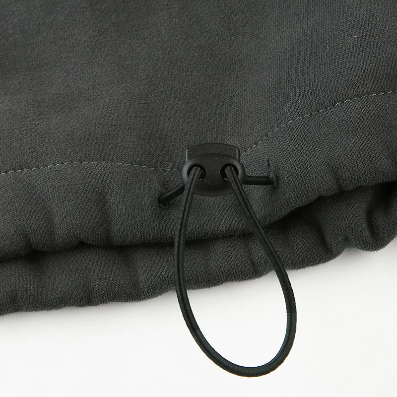 

Goth Drawstring Crop Hoodie Women Sweatshirt Long Sleeve Oversized Hoodies Velvet Turtleneck Letter Print Tops 2020 Autumn