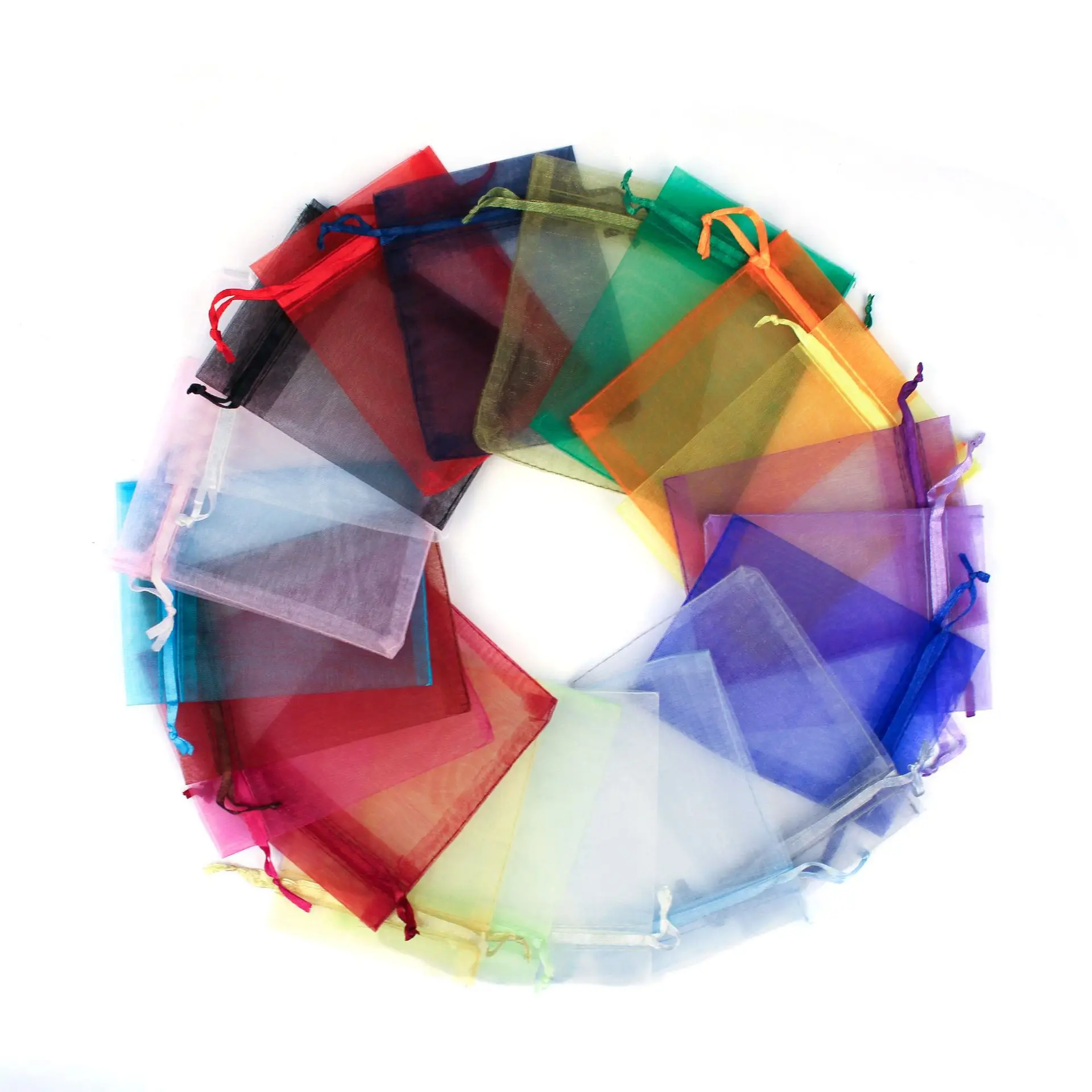 100 шт. 24 цвета ювелирные изделия мешочек из органзы Упаковка и дисплей ювелирных