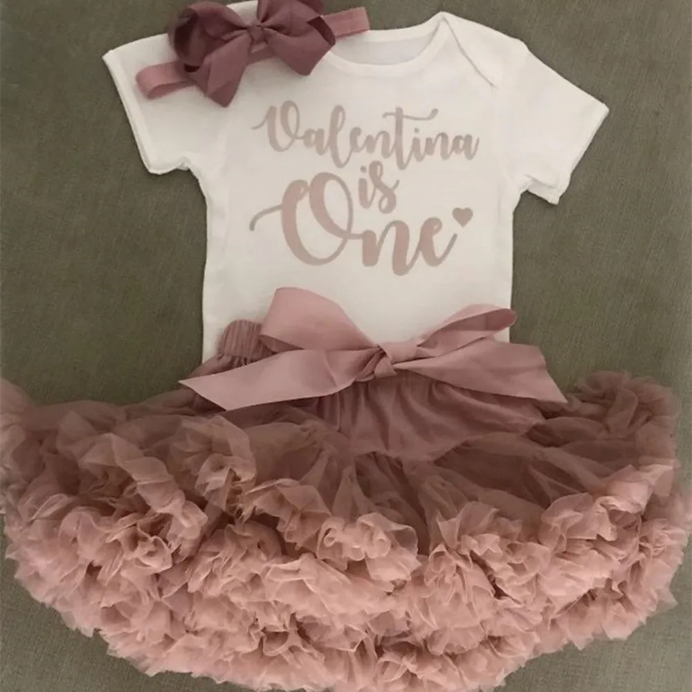 

Personalize name age Baby Girl's B irthday Tutu outfit sets Custom Baby Shower Fiower girl top with Cake Smash headband set