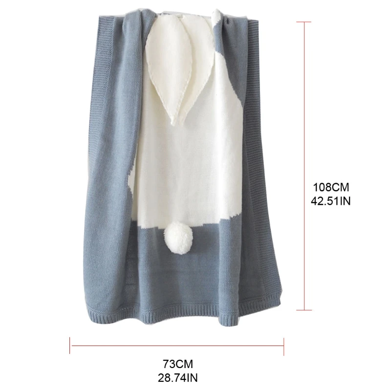 

Cartoon Rabbit Ear Knitted Blanket Children Newborn Infant Sleeping Swaddle Wrap Sleepsack Bedding Sofa Beach Mat Props 97BC