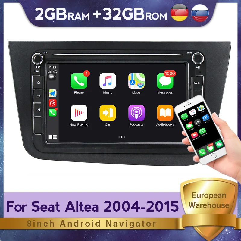 Android 8 дюймов 2din автомобильный Dvd аудио Радио Навигация Gps для Seat Altea 2004 2015 Толедо 2009