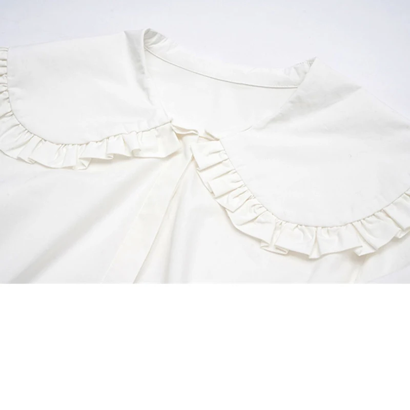 Белая дизайнерская блузка с завязкой на талии Новинка осени 2021 Женская Офисная