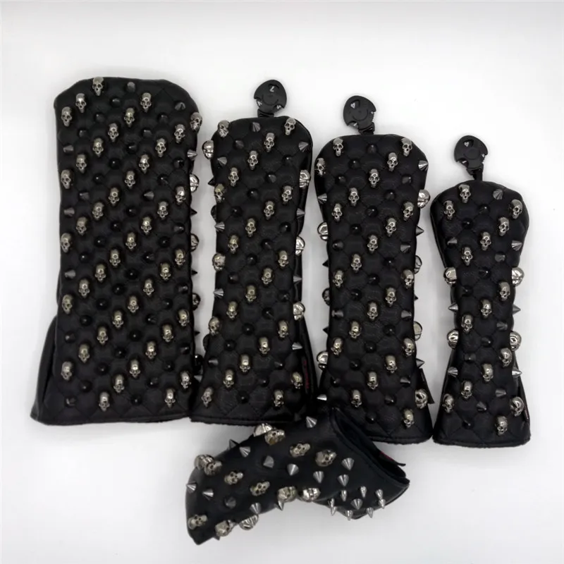 [Заклепки с черным черепом] Премиум Чехлы для гольфа водителей Гольф трассы лес