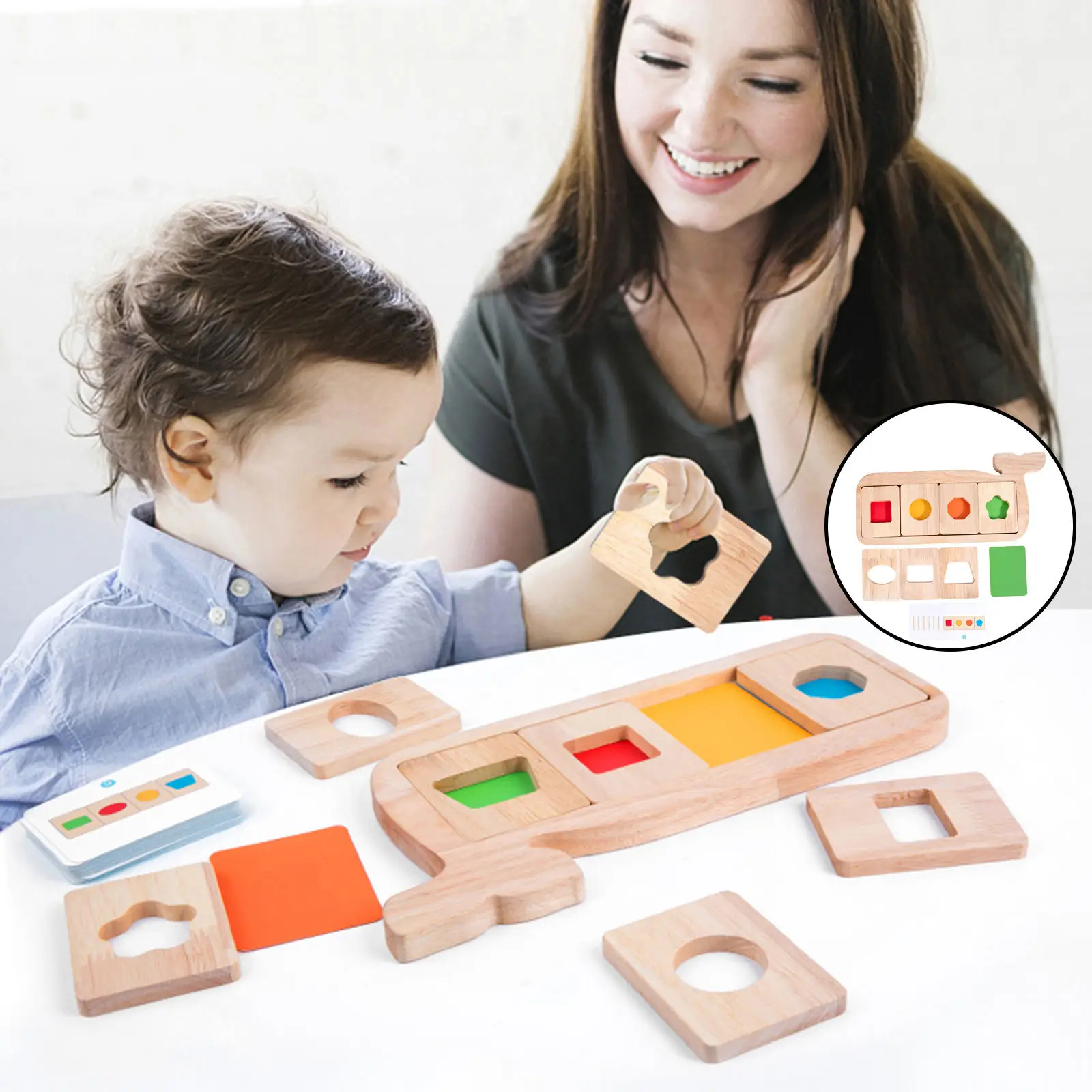 

Деревянная игрушка-пазл для дошкольного возраста, Монтессори