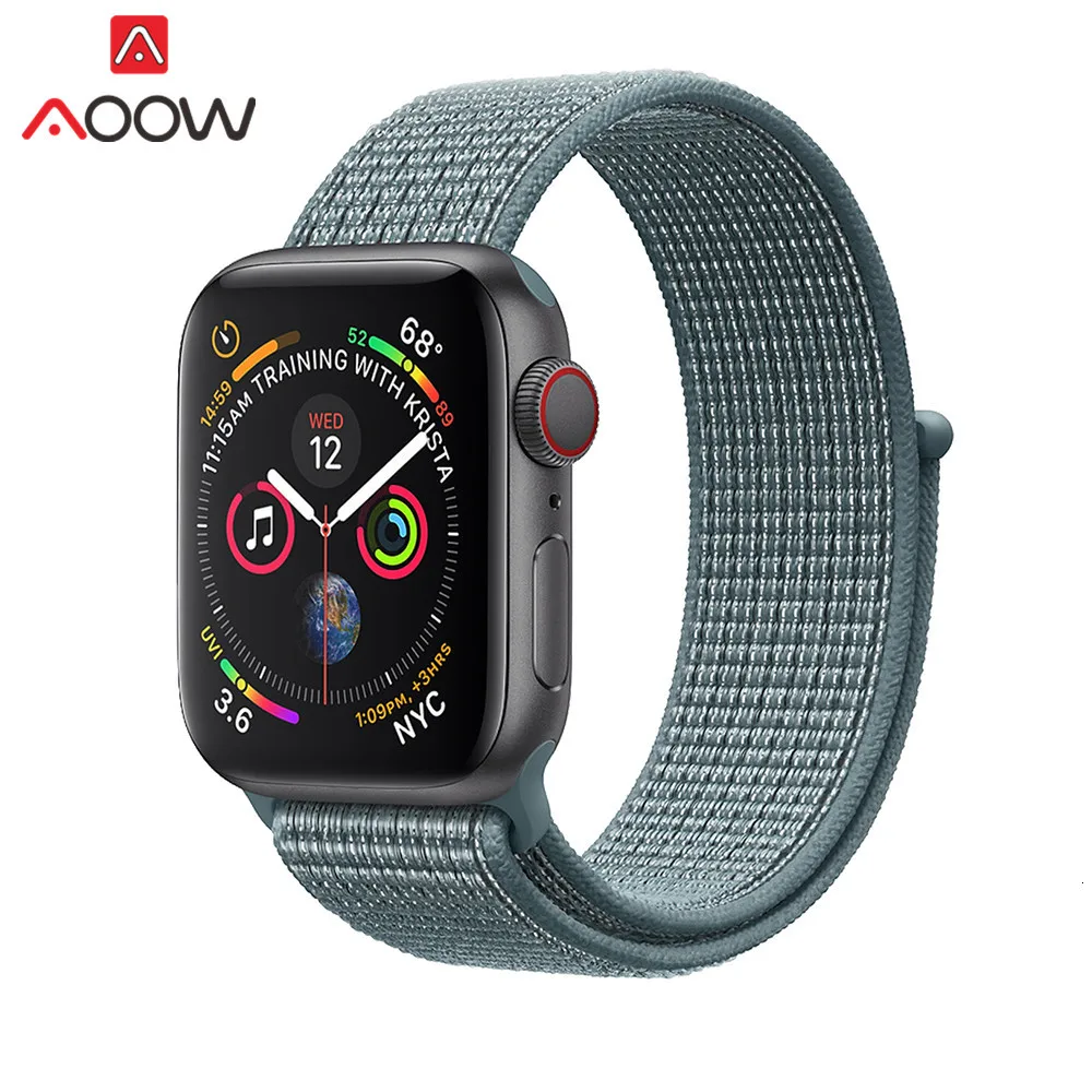 Цветной нейлоновый ремешок для часов Apple Watch 38 мм 42 мм 40 мм 44 мм тканый холщовый ремешок на липучке браслет для часов iwatch 1 2 3 4