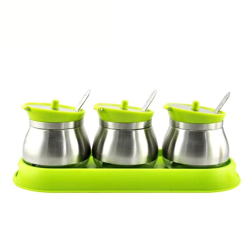 Стеклянная стеклянная бутылка для приправ 3 в 1 банка кухонных принадлежностей