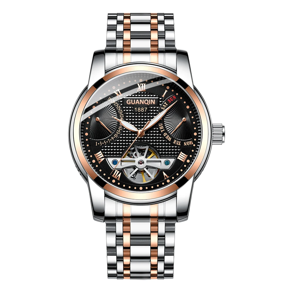 

Guanqin GH17002 Watch Men Automatic Clock Swimming Mechanical Top Brand Luxury Waterproof Tourbillon Style Erkek Saat