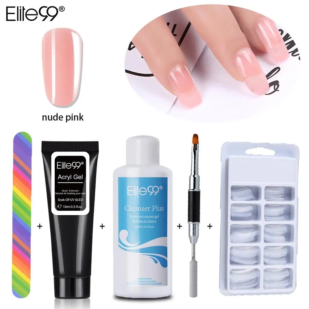 003 Nude Pink Elite99 полигель набор 6 цветов строитель поли гель быстро сухой дизайн ногтей наращивание ногтей натуральный желе акриловый гель набор для маникюра - Цвет: 003 Nude Pink