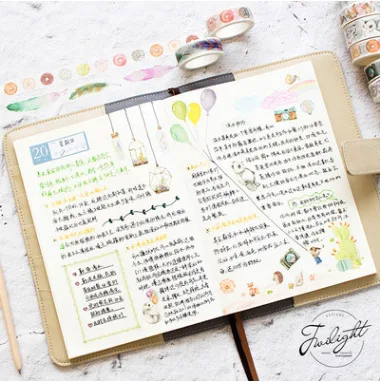 

Dreamnet Colored feather balloon camera plant donut Decorative Washi Tape DIY Scrapbooking Sticker Label Adhesive Masking Tape