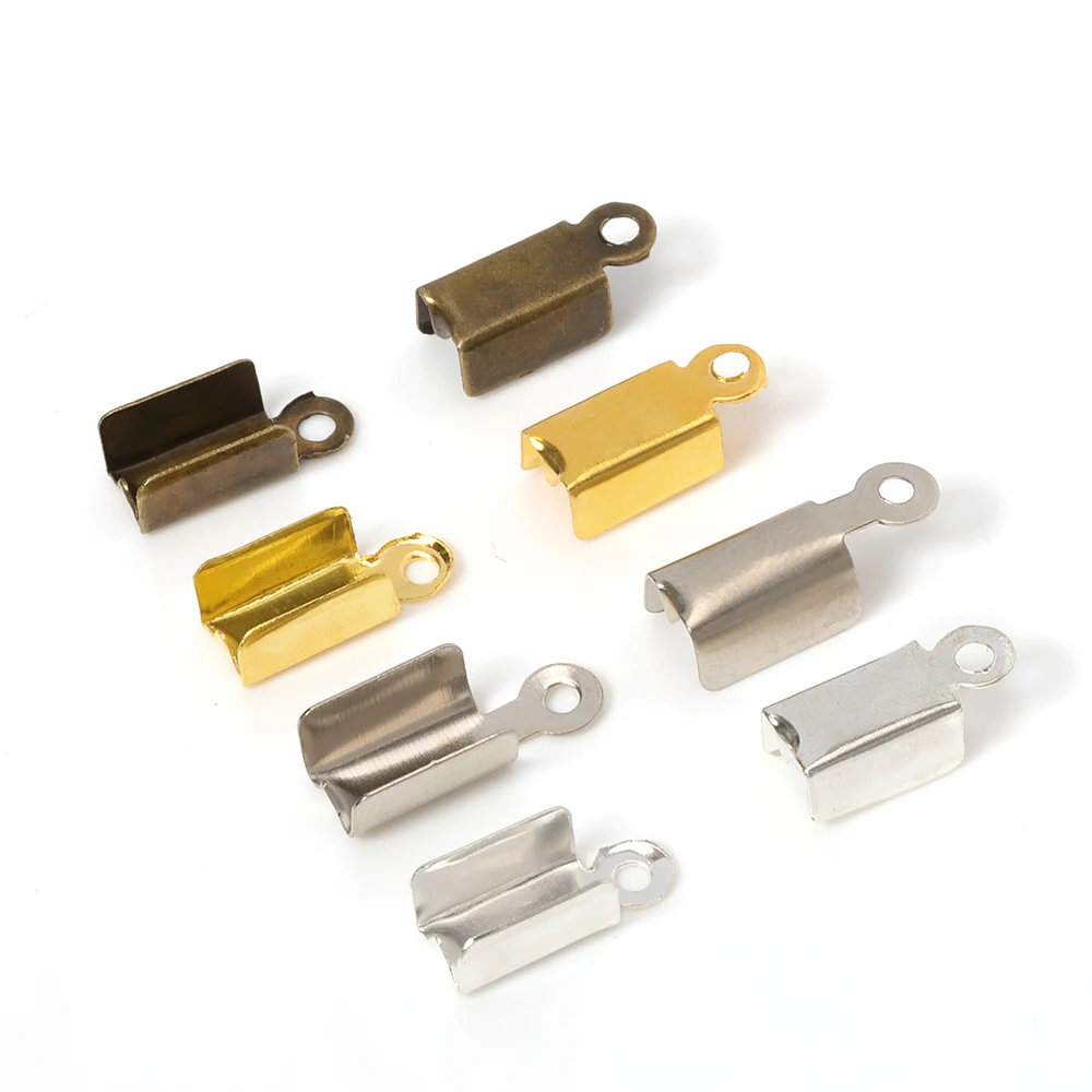 200 шт Металлические концевые заглушки для кожаного шнура