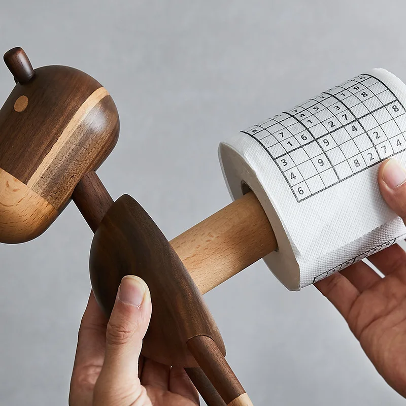 Держатель туалетной бумаги черный орех симпатичная форма осла держатель для