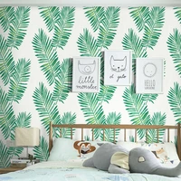 vinyl self adhesive contact paper tropical palm peel and stick wallpaper removable green white walpaper for kidroom home decor