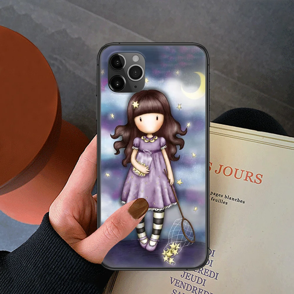 

Cartoon Santoro Gorjuss Phone Case For Iphone 4 4s 5 5S SE 5C 6 6S 7 8 Plus X XS XR 11 12 Mini Pro Max 2020 Black Shell Trend