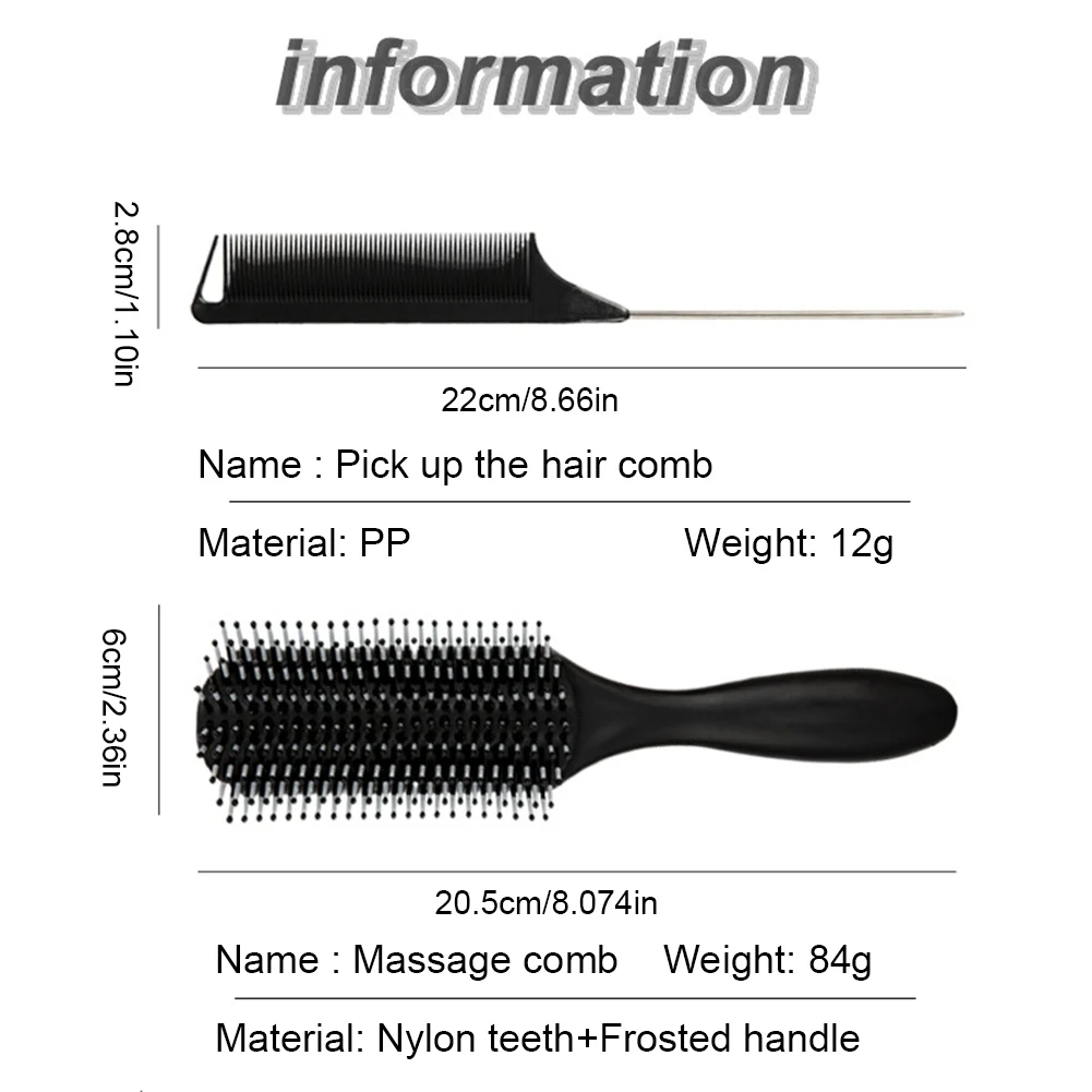 

Men's Hair Oil Comb Four Piece Set Black