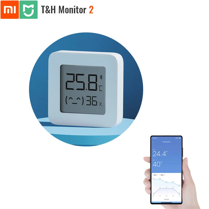 Xiaomi Mijia Bluetooth монитор температуры и влажности 2 термометр гидрометр T& H HT умный дом Супер долгий режим ожидания