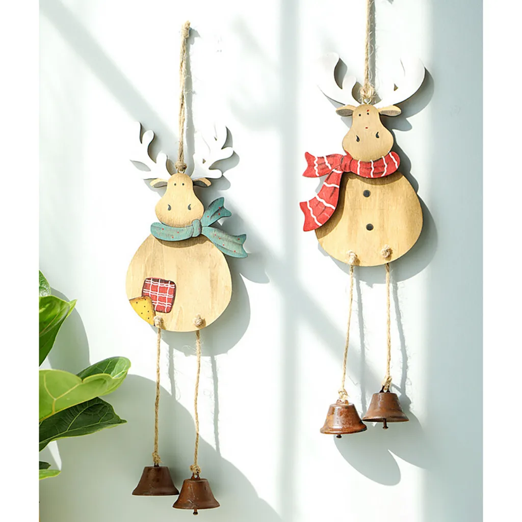 Рождественский венок украшение подвеска деревянный ангел старый снеговик для