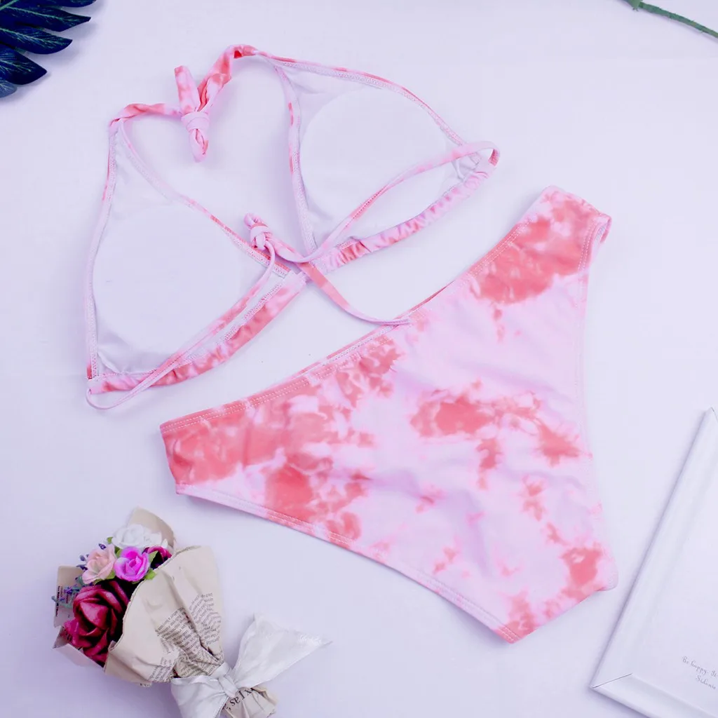 

Sexy Women Push Up Bra Bikini Set Fashion Ladies Beach Bathing Swimwear Swimsuit Tie-dye Print Bikini Brazilian maillot de bain