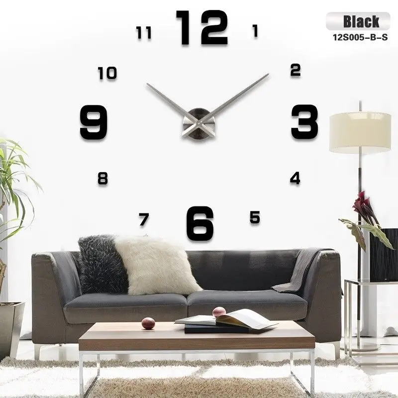

New DIY Creative Digital Acrylic Wall Clock Frameless Mirror Stickers Modern Art Decal Home Decor Modern Decor