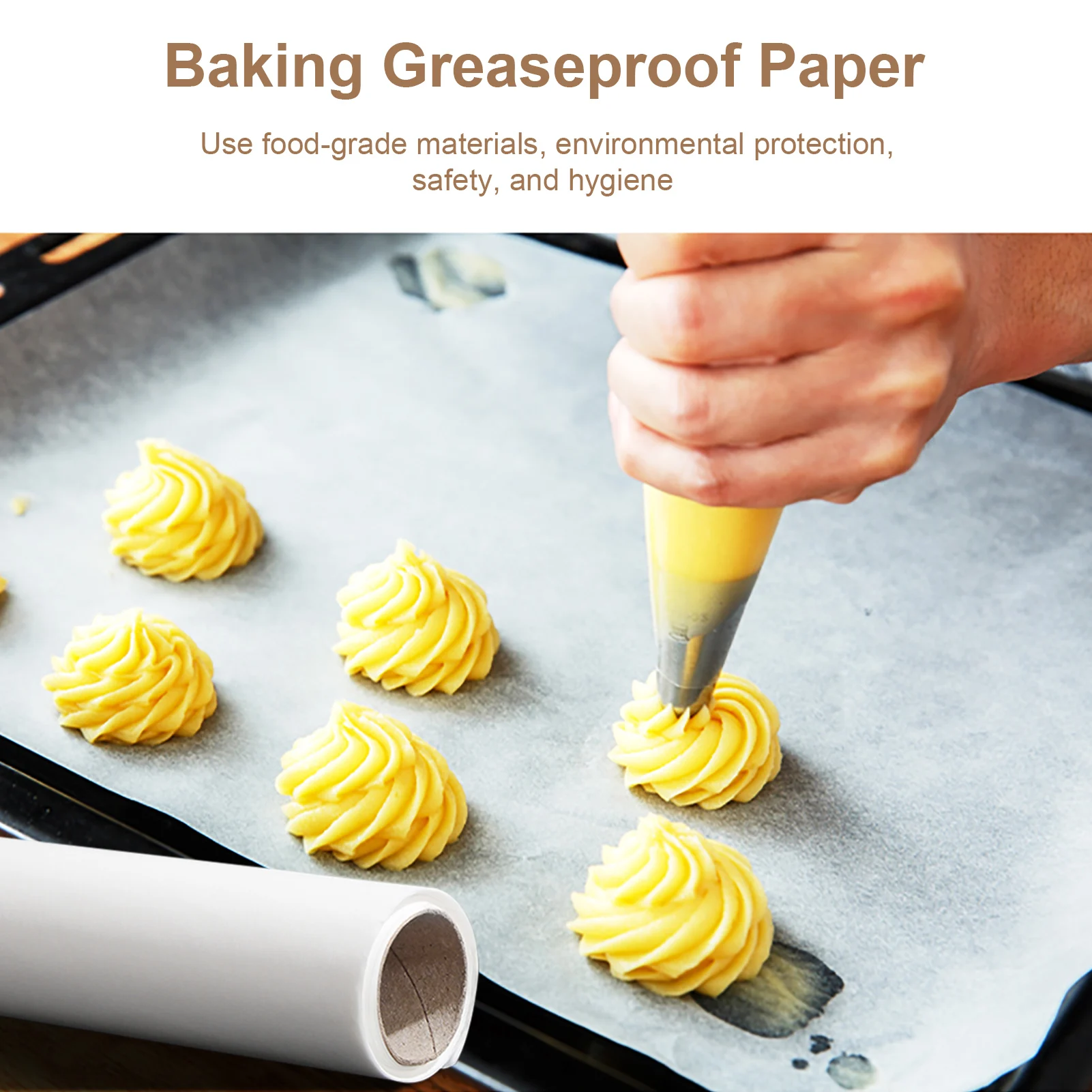 

Non Stick Baking Paper Grease Proof Paper 5M Cuttable Baking Oilpaper High Temperature Resistant Pastry Bread Cookie Wrapper
