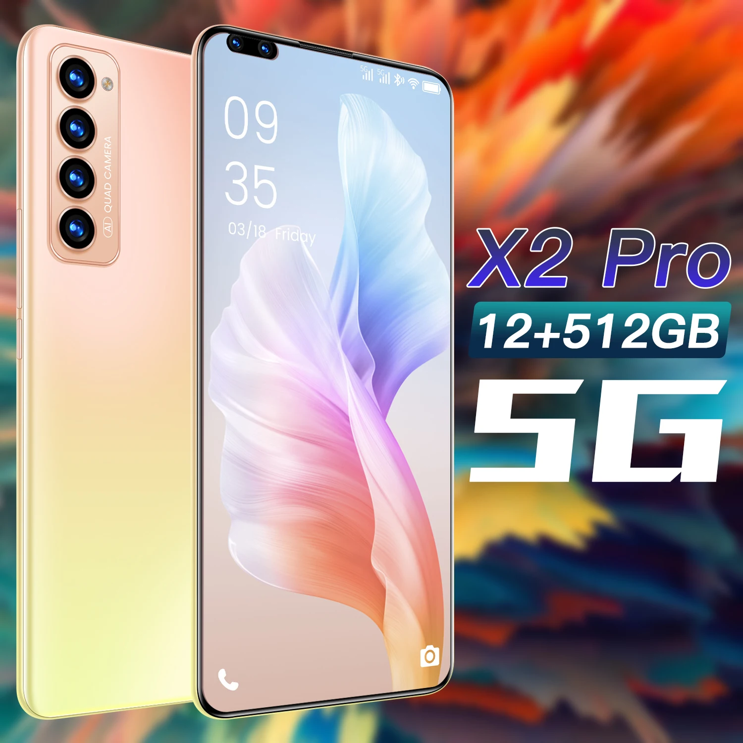 

X2 PRO New arrival 6.8 Inch 12GB RAM 512GB ROM Fingerprint Unlock Smart Phone Deca Core Dual SIM Mobile Cell Phone MTK6797