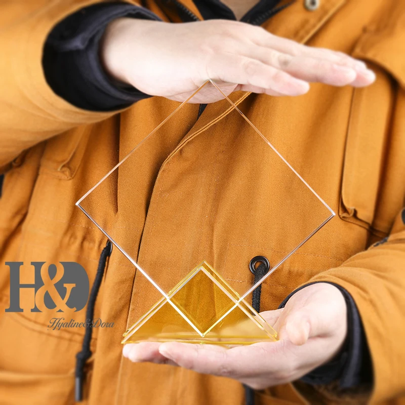 

H&D Customized Crystal Trophy Creative Annual Meeting Square Matches Awards Square Statue Ornament For Home Decoration Xmas Gift