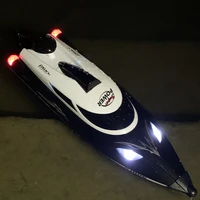 medium rc boat 35kmh 2 4g remote controlled ship electric speed race sensitive steering advanced motor hj806 with led lights