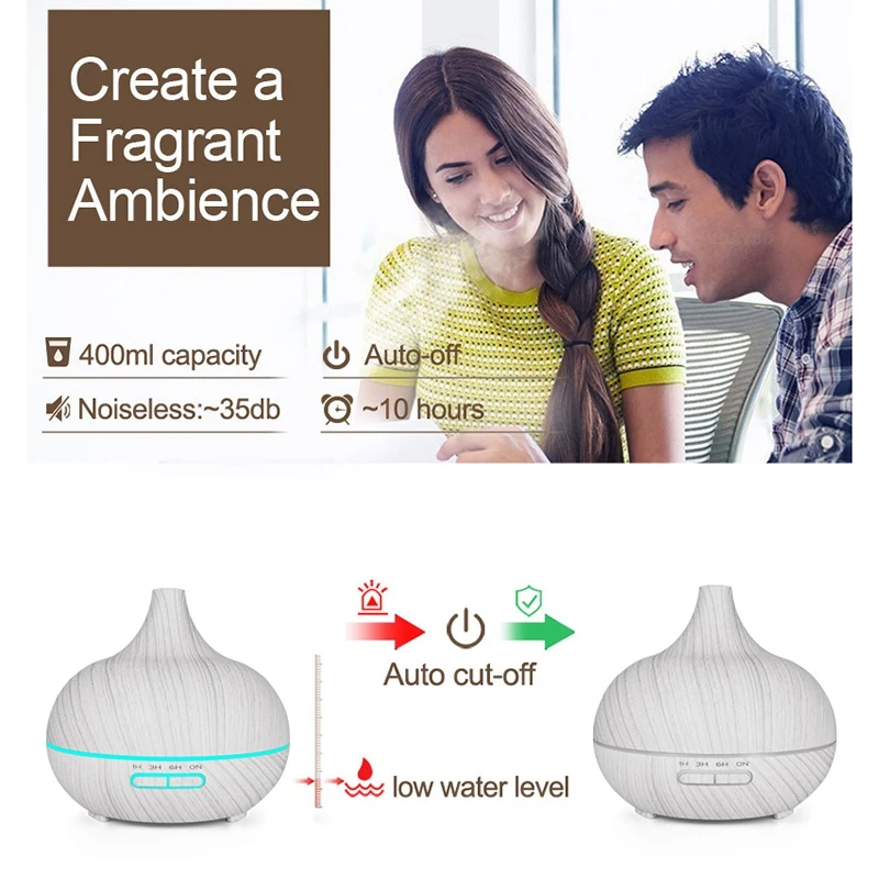 400 мл Ультразвуковой Электрический увлажнитель воздуха Арома масло диффузор
