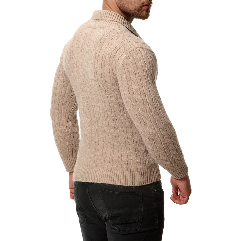 Тонкий мужской свитер вязаный длинный сплошной цвет обычные свитера для мужчин |