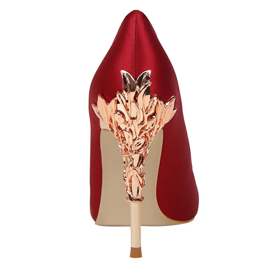 Туфли BIGTREE женские классические высокий каблук 10 см резной металлический