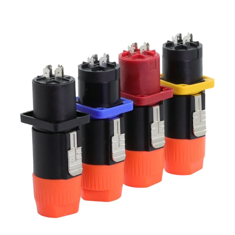50Sets/100pcs 4 Pin NL4FC Speaker Power Amplifier Male Plug+Female Panel Mount Professional AC Plug Jack Socket Connector | Обустройство