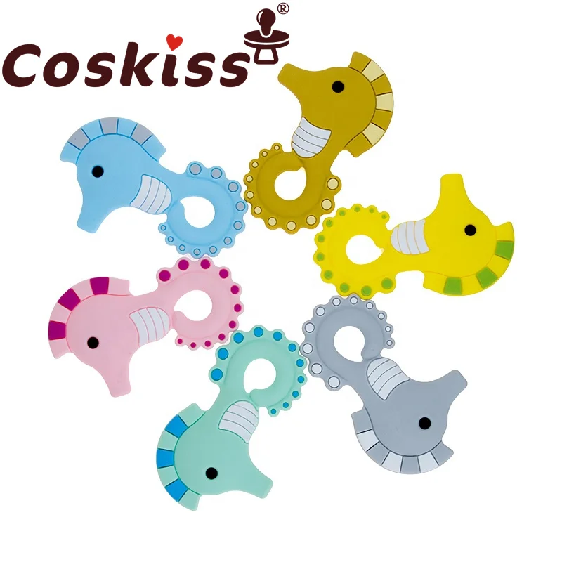 

Coskiss Cute Silicone Hippocampus 1Pcs DIY Beads BPA Free Silicone Molar Molar Animal Toy Silicone Molar Care Pendant