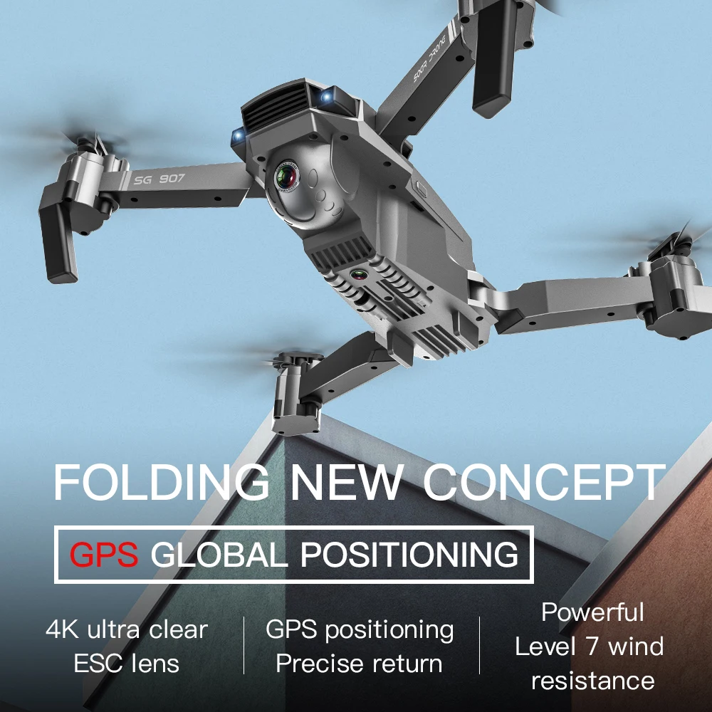 Новый Sg907 Gps Дрон с 4k 1080p Hd двойной камерой Wi Fi Rc Quadcopter оптический поток