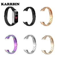 karrbin stainless steel bracelet for samsung galaxy fit sm r370 smart watch strap replacement metal wristband