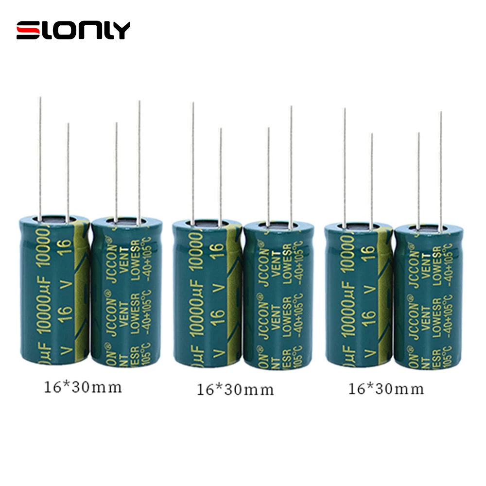 

5pcs-30pcs/lots of 10000uF 16V 16x30mm JCCON Pitch 7.5mm Green Gold Audio Amplifier High Frequency Low Resistance Capacitors