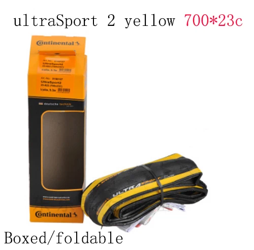 Ultra 23C yellow box Континентальный Ultra Sport Ii Sport Corrida 700*23/25/28c Grand Prix 5000 700x23/25c дорожные шины, велосипедные шины, складные велосипедные шины - Цвет: Ultra 23C yellow box