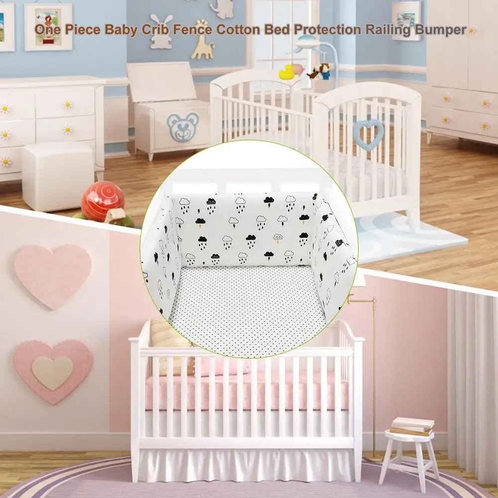 

One Piece Baby Crib Fence Cotton Bed Protection Railing Bumper For Babies Children Fences Fence Baby Safety Gate Crib Barrier
