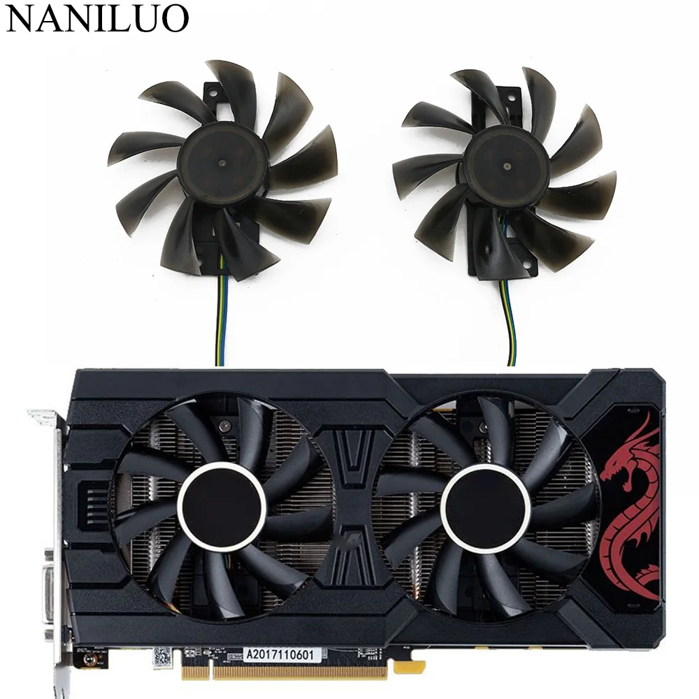 4Pin GA92S2U RX570 GPU VGA кулер графический вентилятор для Radeon PowerColor Red Dragon RX 570 Dual Cool карты