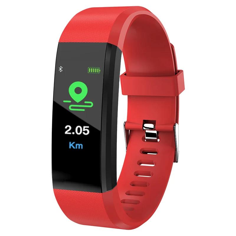 Smartband Red Умный Браслет, пульсометр, кровяное давление, часы для здоровья, водонепроницаемые умные наручные часы с Bluetooth, браслет, фитнес-трекер - Цвет: Smartband Red