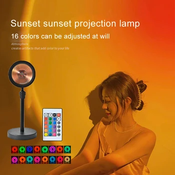 Led Usb Sunset Lamp Projector Home Decor Night Lamp Portable Mood Light For Living Room Wall Photography Neon Lamp Birthday Gift