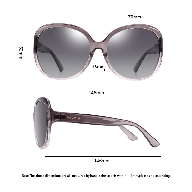 Женские солнцезащитные очки с овальной поляризацией PARZIN модельер большого