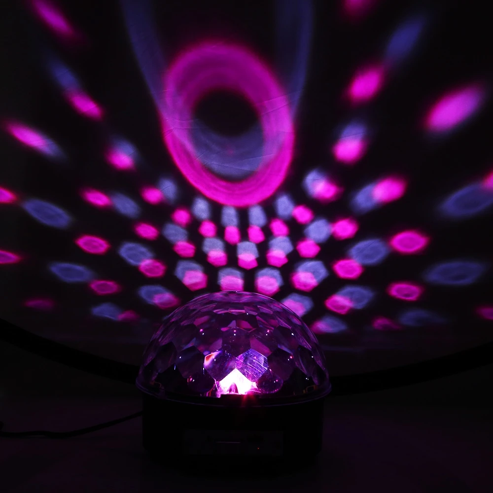 Мини 6 LED RGB Расширенный голосовой контроль сценический светильник светодиодный