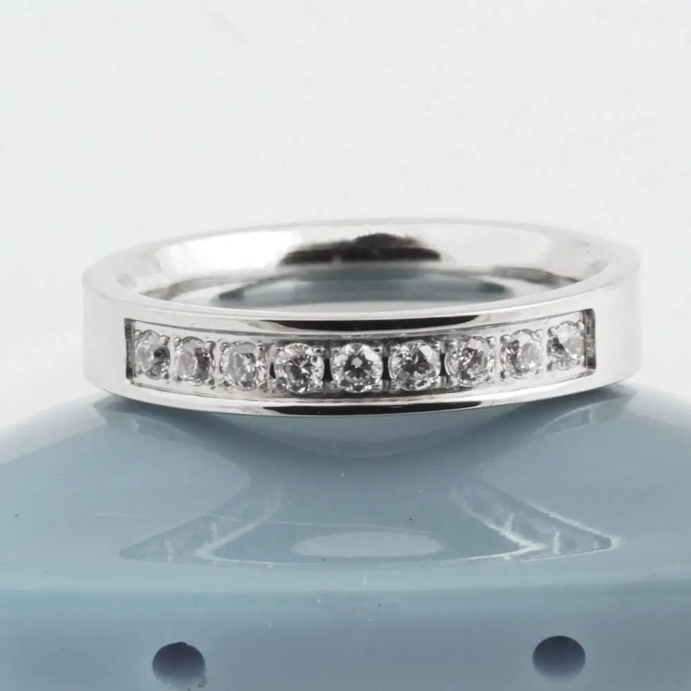 Classic Wedding Finger Ring stainless steel Rings with Zircon 5mm Width Fashion Jewelry | Украшения и аксессуары