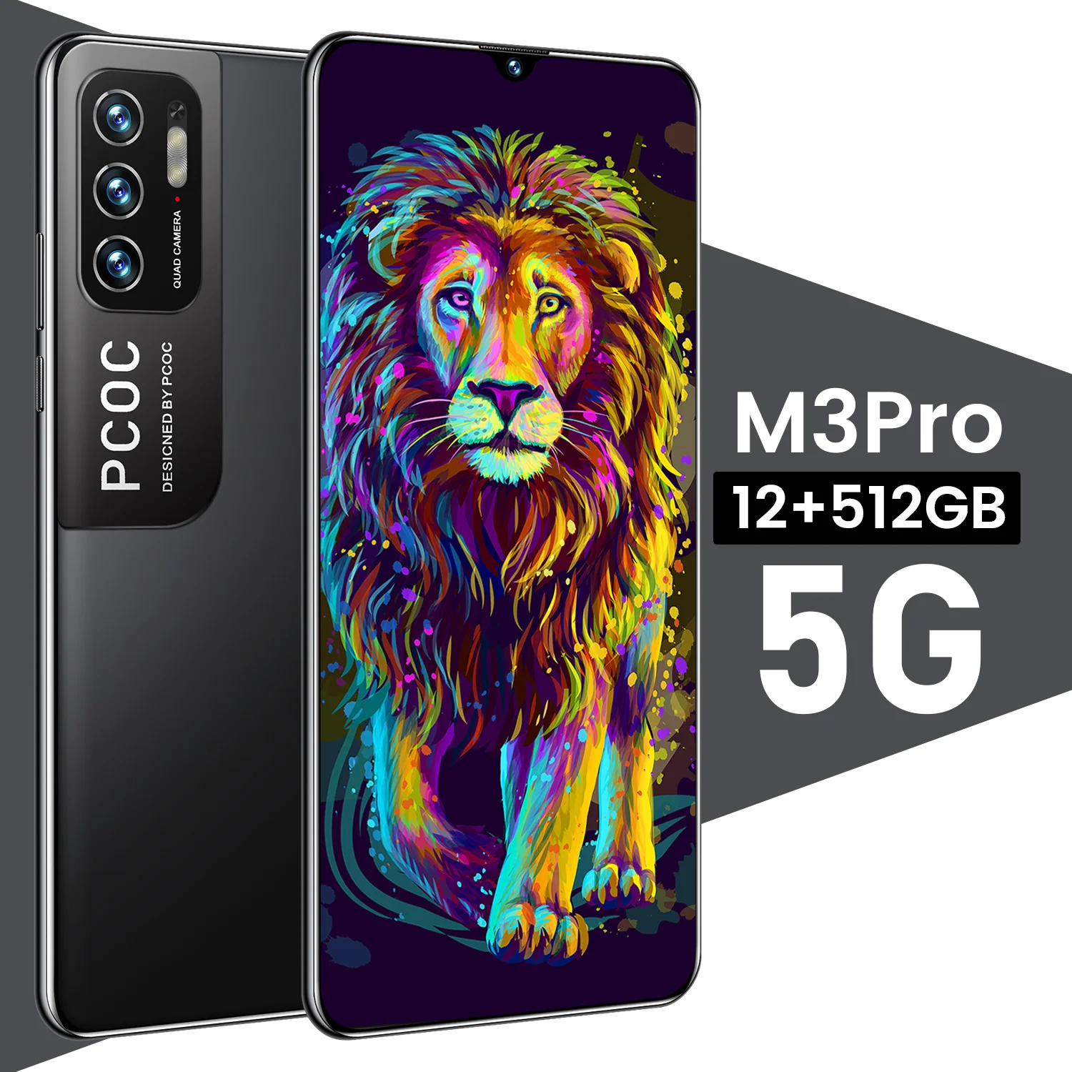 

6.72" M3 Pro 5G CellPhones Android 10 Phone 16MP+32MP 16GB RAM 512GB ROM 6800mAh Celulares Unlocked Global Version Smartphones