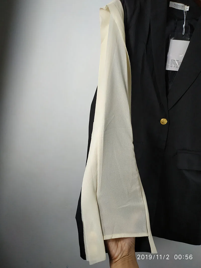 4XL контрастная стеганая Свободная куртка с длинным рукавом Новая Осенняя длинная куртка