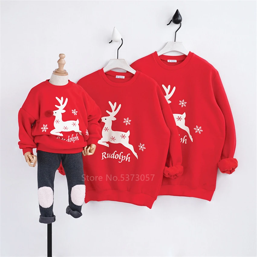 Рождественские свитера с длинными рукавами и рисунком оленя Свитера для всей